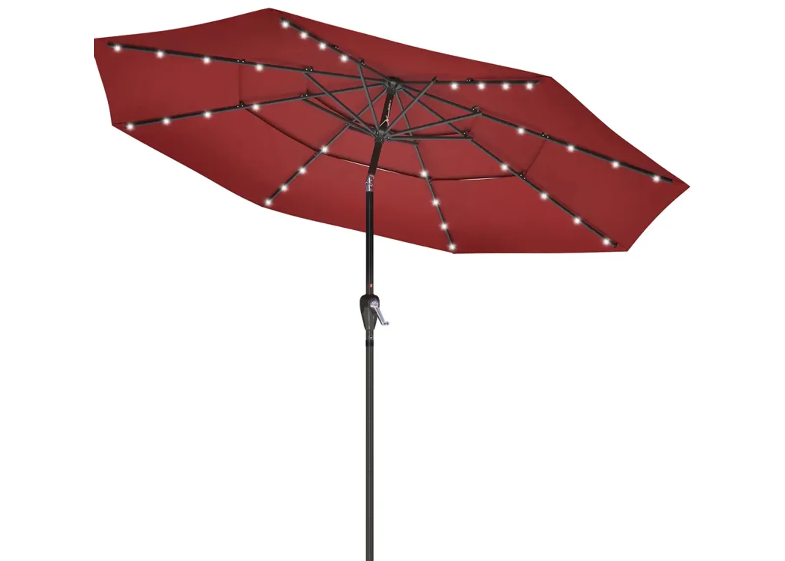 Mondawe 10 ft. 3-Tier Outdoor Patio Market Umbrella with Double Air Vent and Push Button