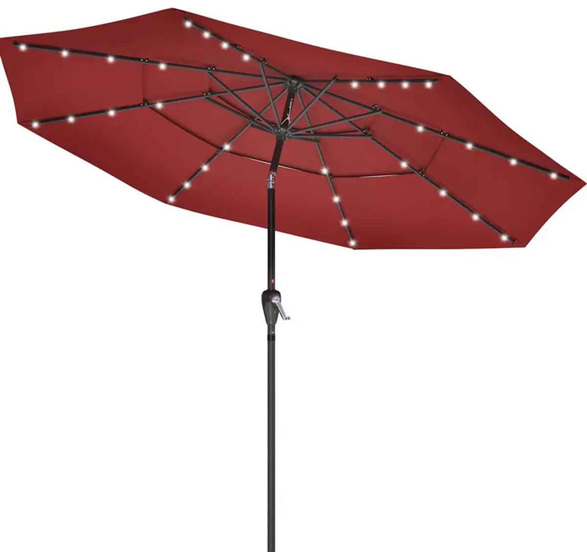 Mondawe 10 ft. 3-Tier Outdoor Patio Market Umbrella with Double Air Vent and Push Button