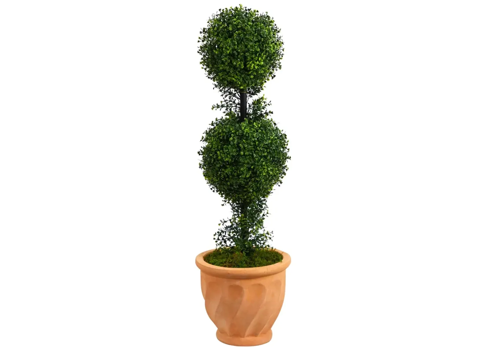 HomPlanti 40 Inches Boxwood Double Ball Topiary Artificial Tree in Terra-Cotta Planter (Indoor/Outdoor)