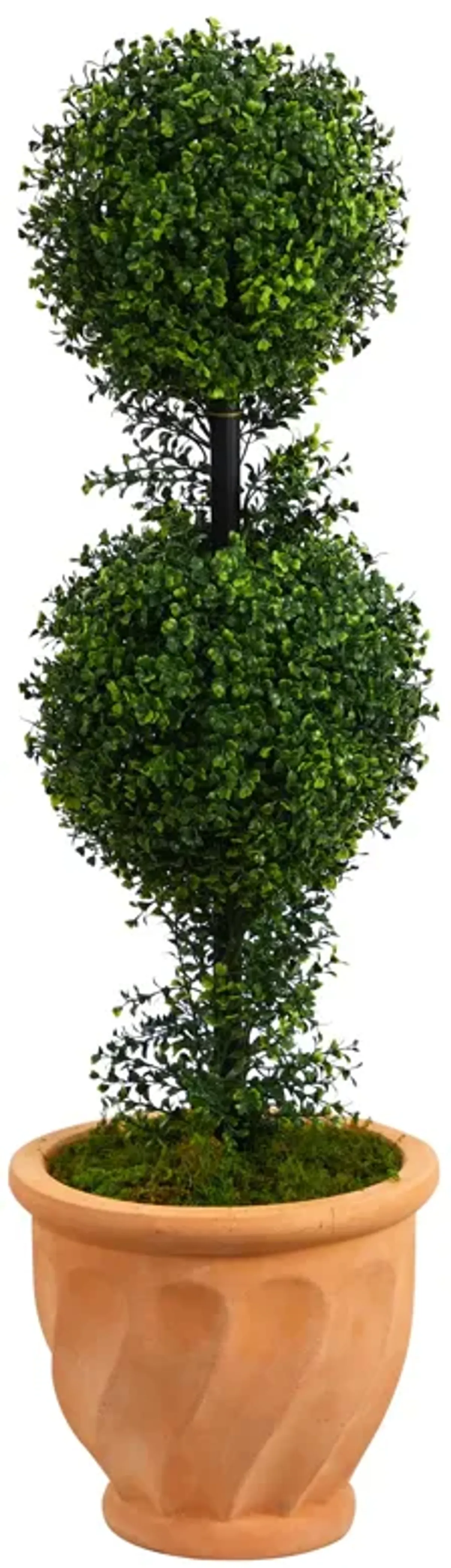 HomPlanti 40 Inches Boxwood Double Ball Topiary Artificial Tree in Terra-Cotta Planter (Indoor/Outdoor)