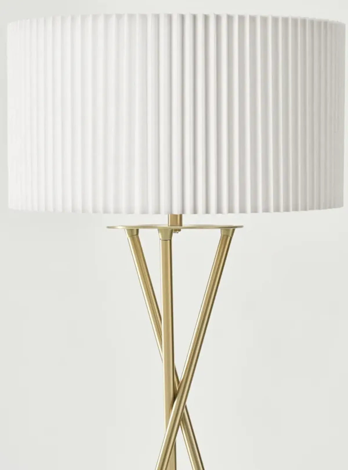 Jaxon LED Floor Lamp - Pleated Shade in Brass