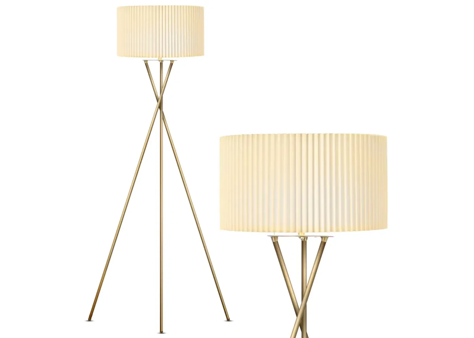 Jaxon LED Floor Lamp - Pleated Shade in Brass