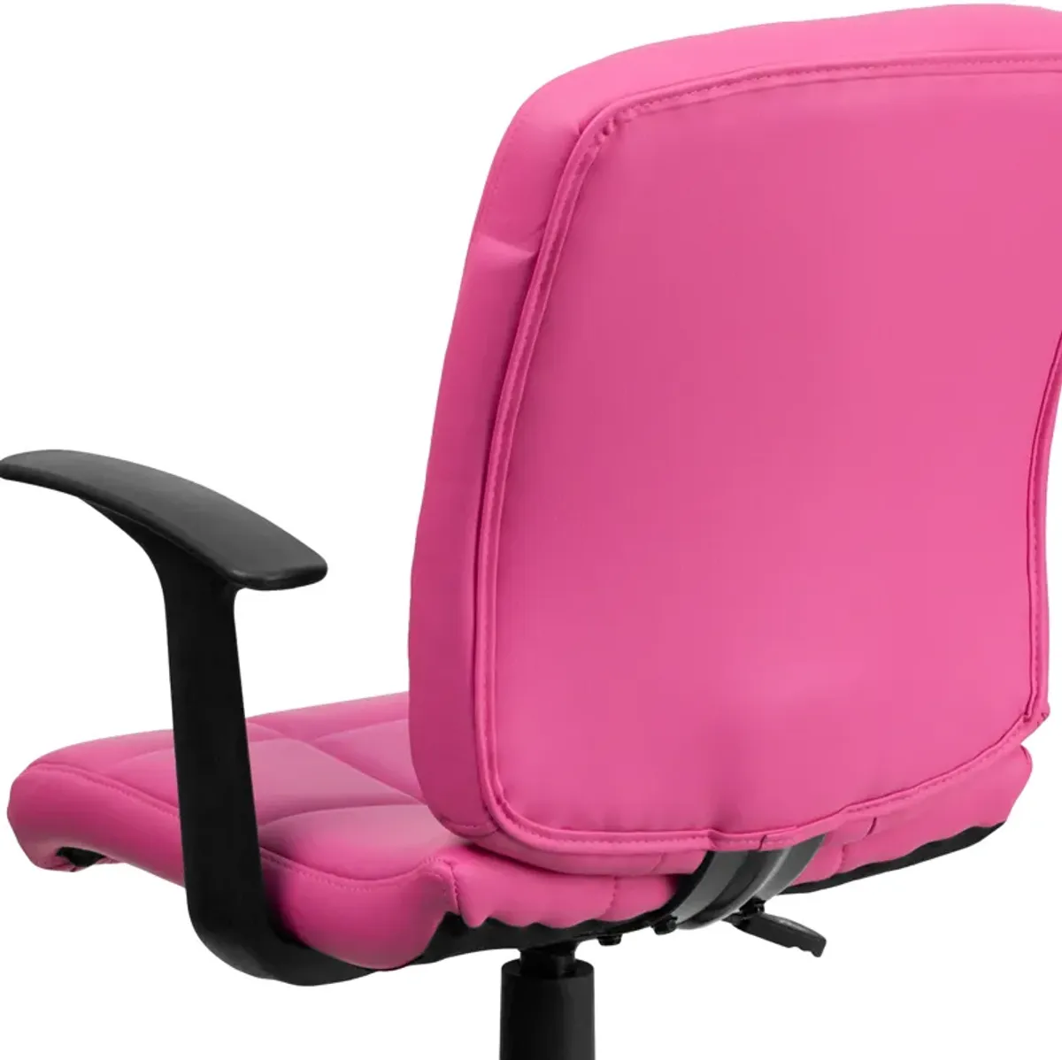 Clayton Mid-Back Quilted Vinyl Swivel Task Office Chair with Arms