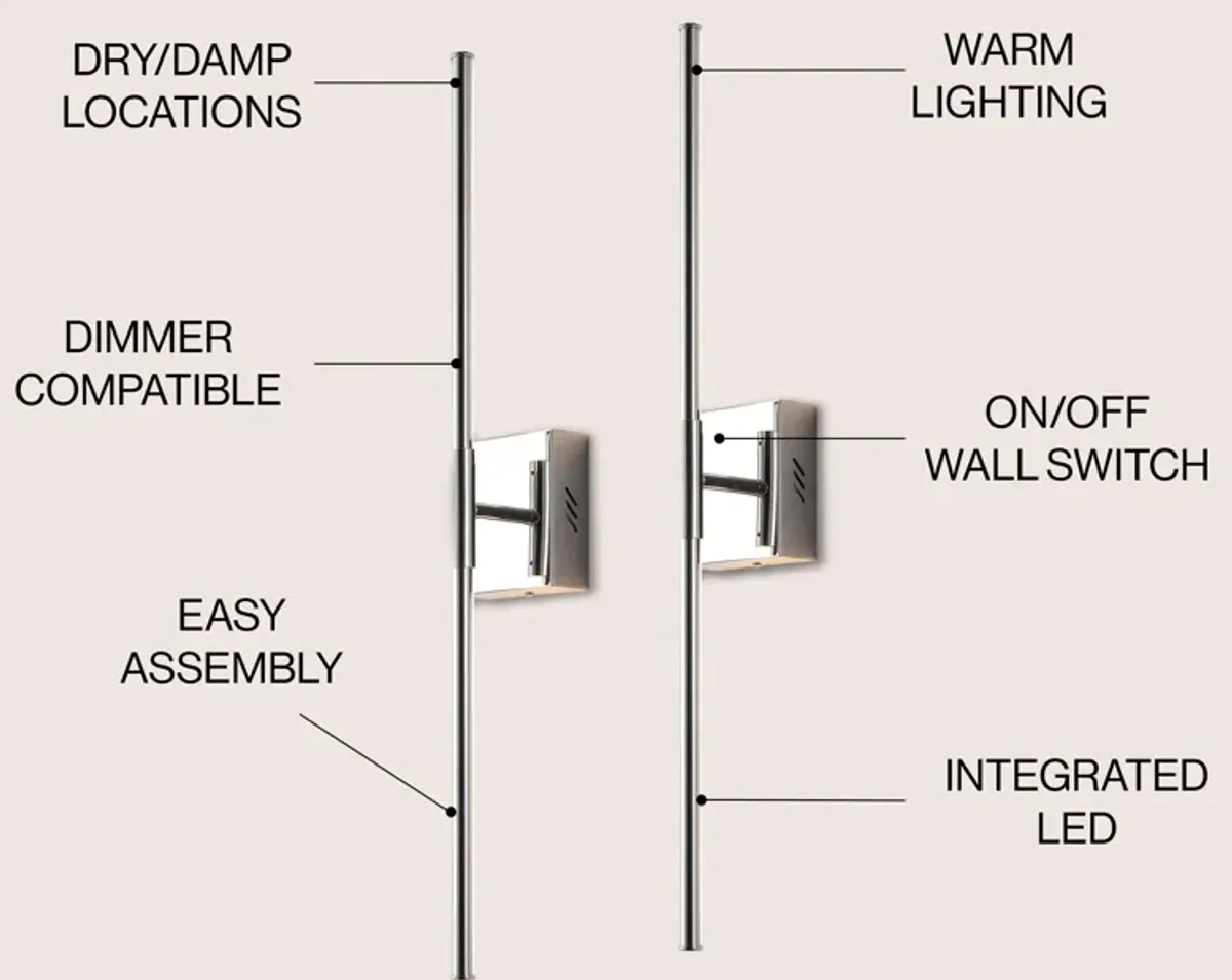 Makena Dimmable Integrated LED Metal Wall Sconce