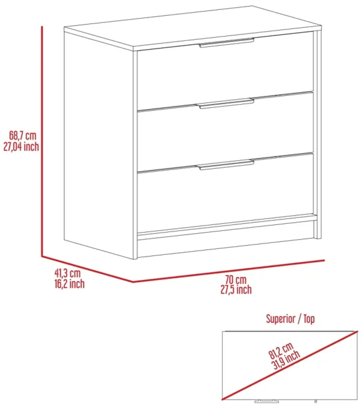 Cannon 3-Drawer Rectangle Dresser Black Wengue And Light Oak