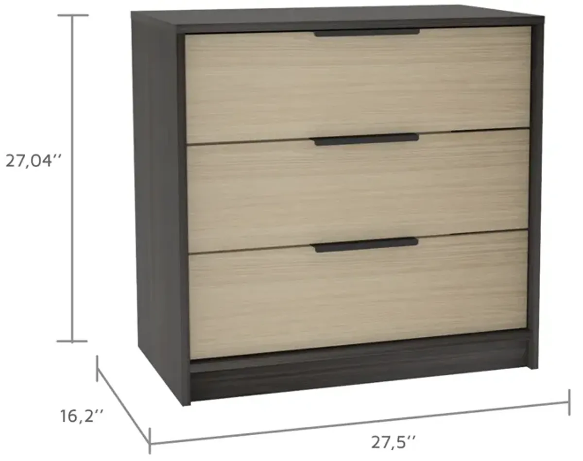 Cannon 3-Drawer Rectangle Dresser Black Wengue And Light Oak