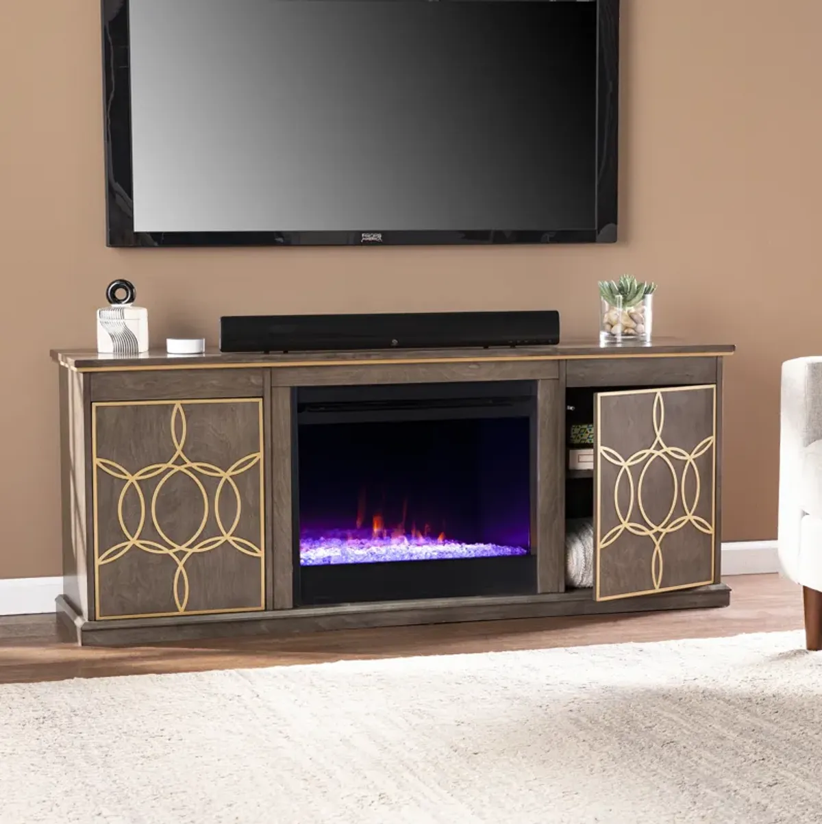 Purley Color Changing Fireplace Console