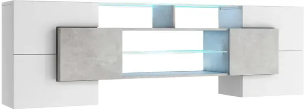 Merax High Gloss Entertainment Center TV Stand Cabinet with LED