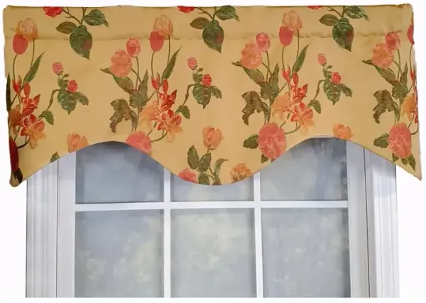 RLF Home Luxurious Modern Design Classic Garland Regal Style Window Valance 50" x 17" Gold