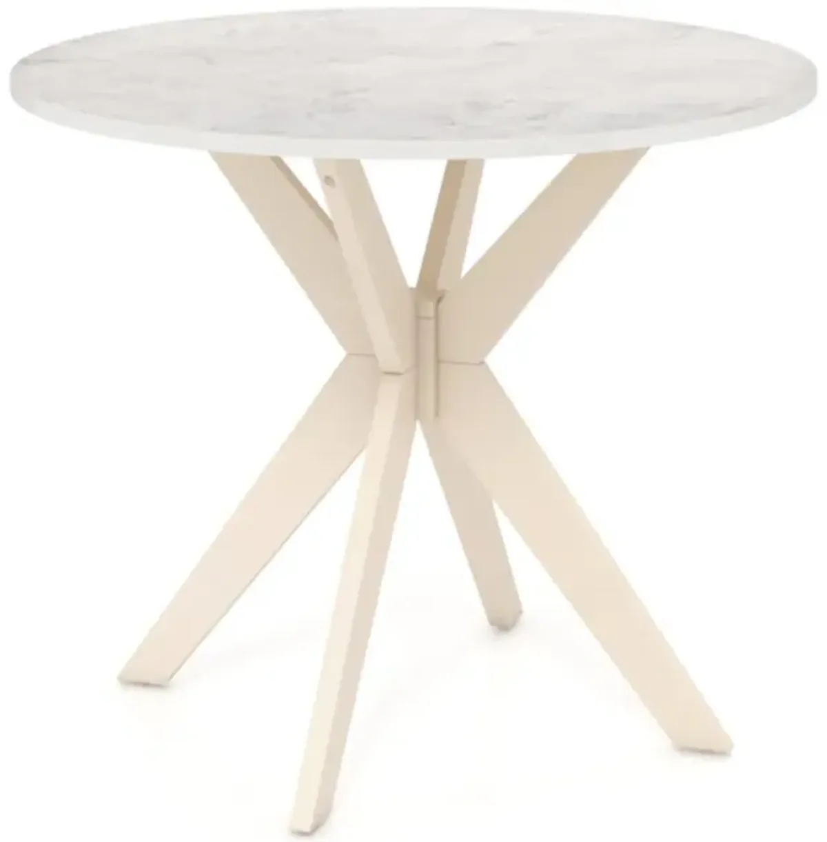 Hivvago 36-Inch Mid Century Modern Kitchen Table with Faux Marble Tabletop and Solid Rubber Wood Legs