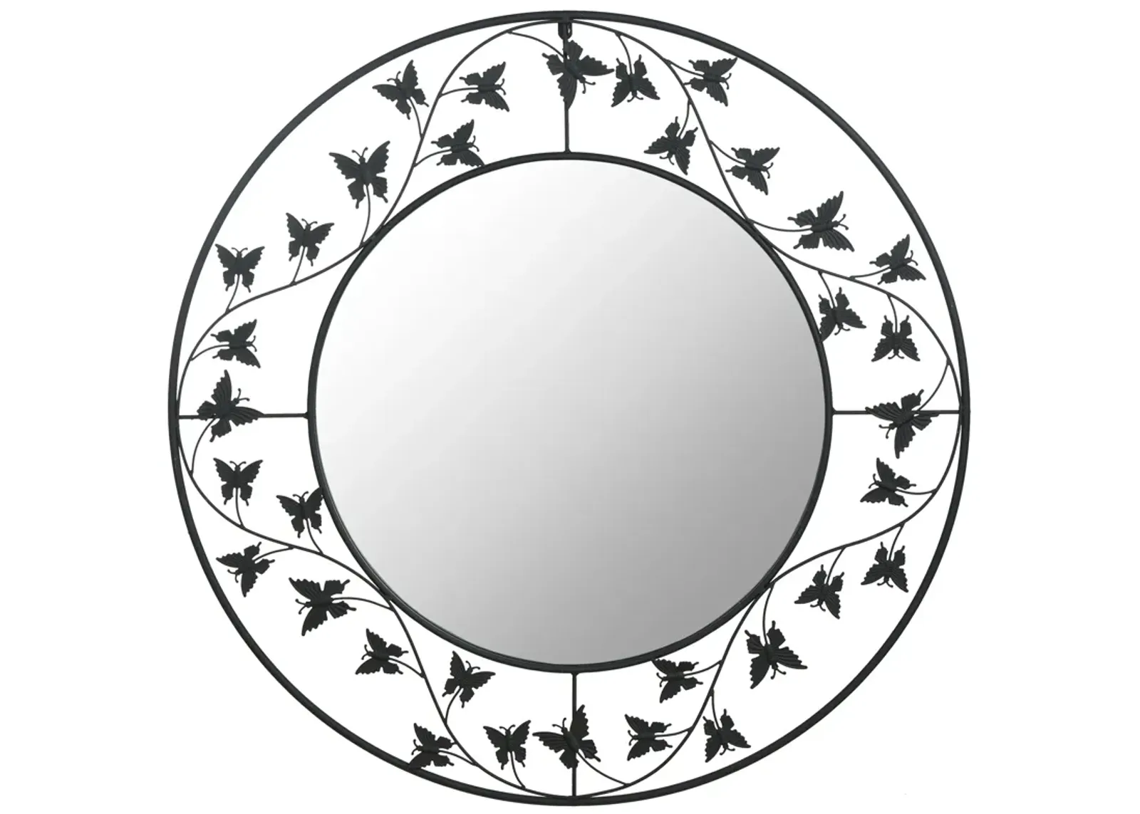 Matte Black Metal Wall Mirror