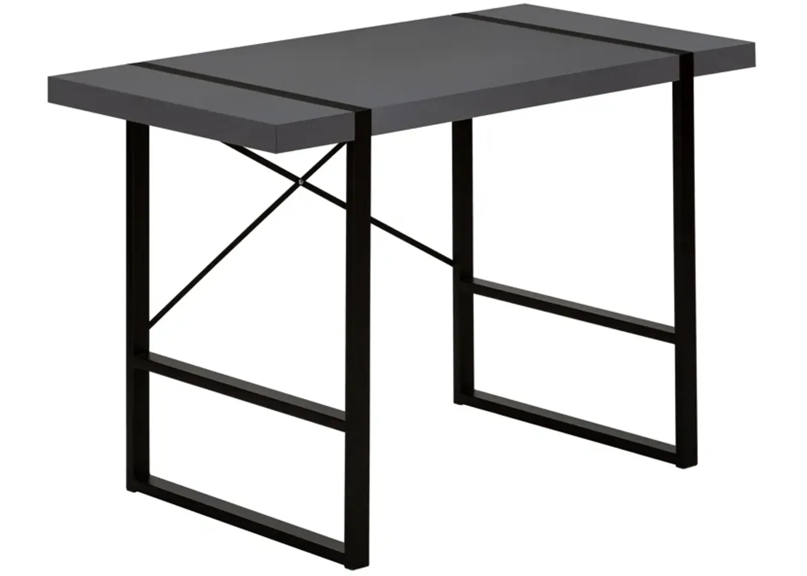 Monarch Specialties I 7660 Computer Desk, Home Office, Laptop, 48"L, Work, Metal, Laminate, Grey, Black, Contemporary, Modern