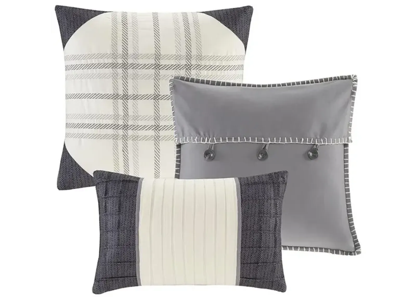 Belen Kox Grey Buffalo Plaid Comforter Set, Belen Kox