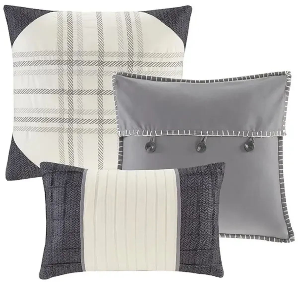 Belen Kox Grey Buffalo Plaid Comforter Set, Belen Kox