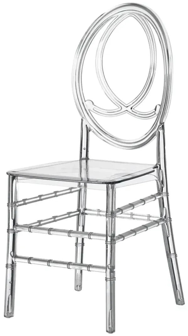 Modern Acrylic Phoenix Dining Chair, Stackable Transparent Party Chair, Crystal Clear Acrylic Chair for Events and Weddings, Single