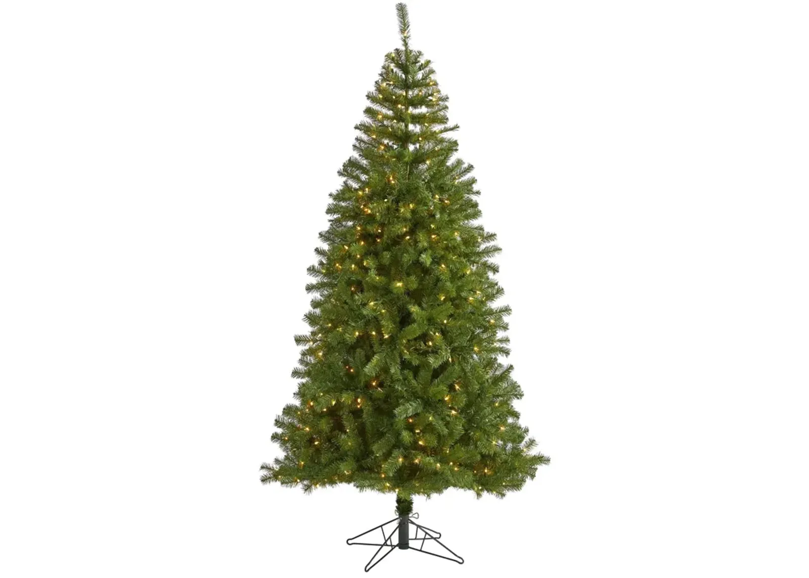 Nearly Natural Springfield Artificial Christmas Tree with Warm Clear Lights and Bendable Branches