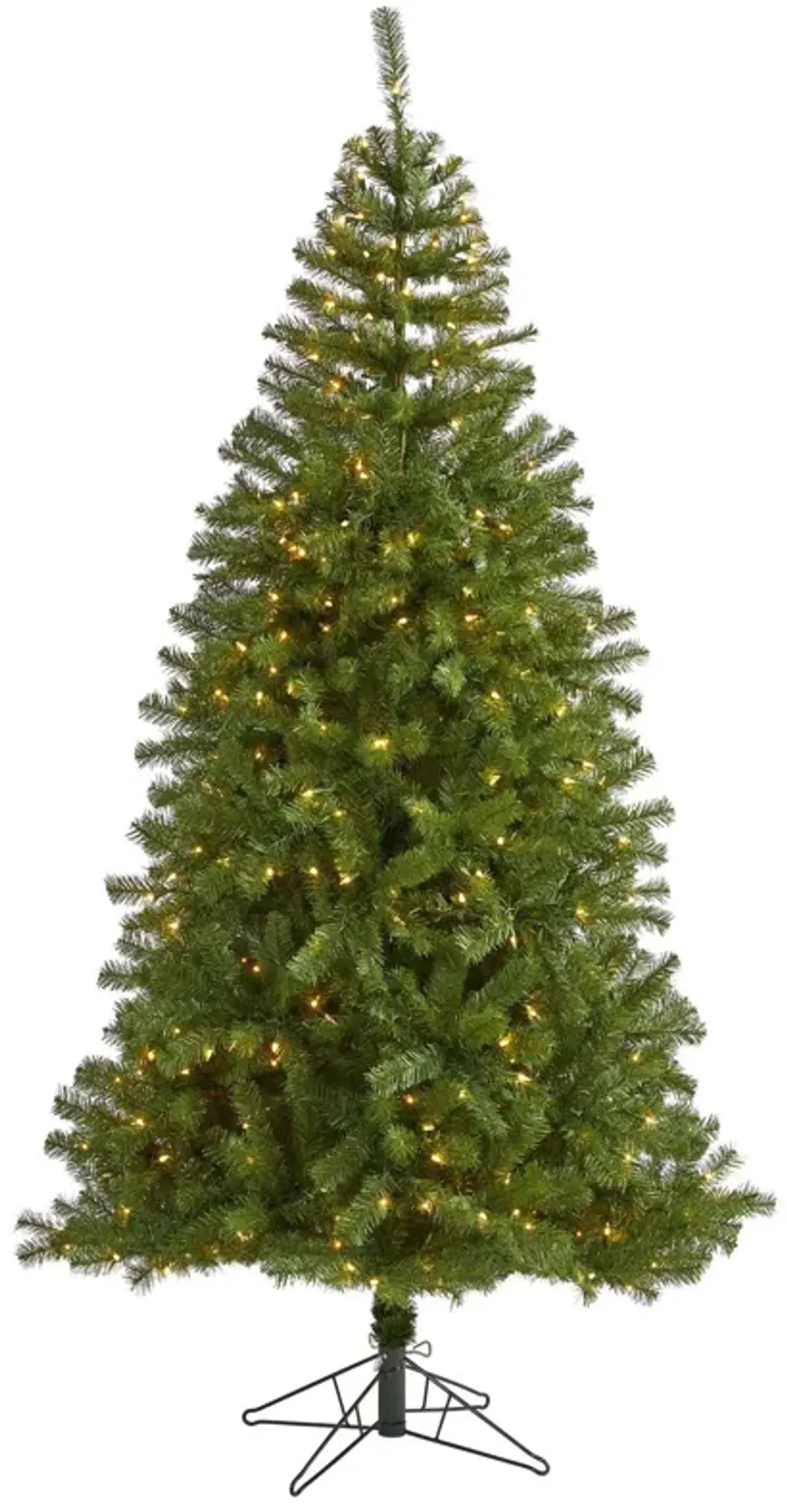 Nearly Natural Springfield Artificial Christmas Tree with Warm Clear Lights and Bendable Branches