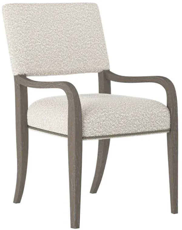 Moore Fabric Arm Chair with Brown Legs