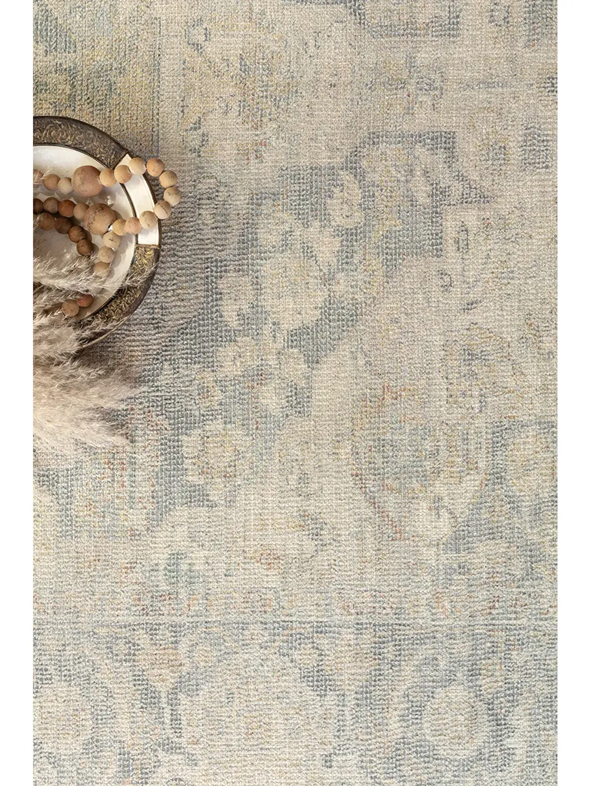 Priya PRY08 Bone/Bluestone 8'6" x 12' Rug