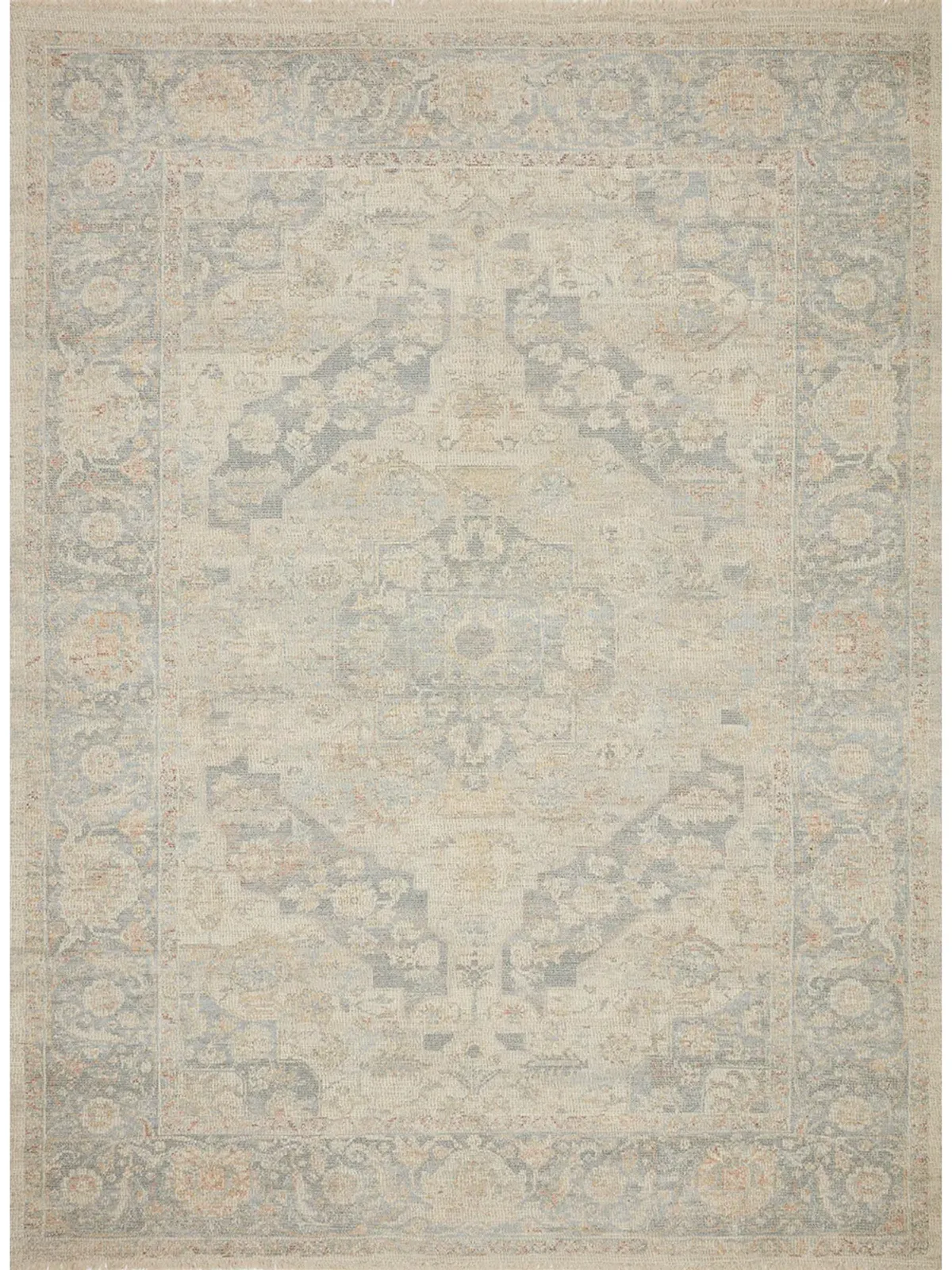 Priya PRY08 Bone/Bluestone 8'6" x 12' Rug