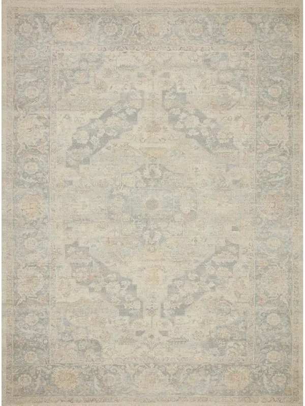 Priya PRY08 Bone/Bluestone 8'6" x 12' Rug