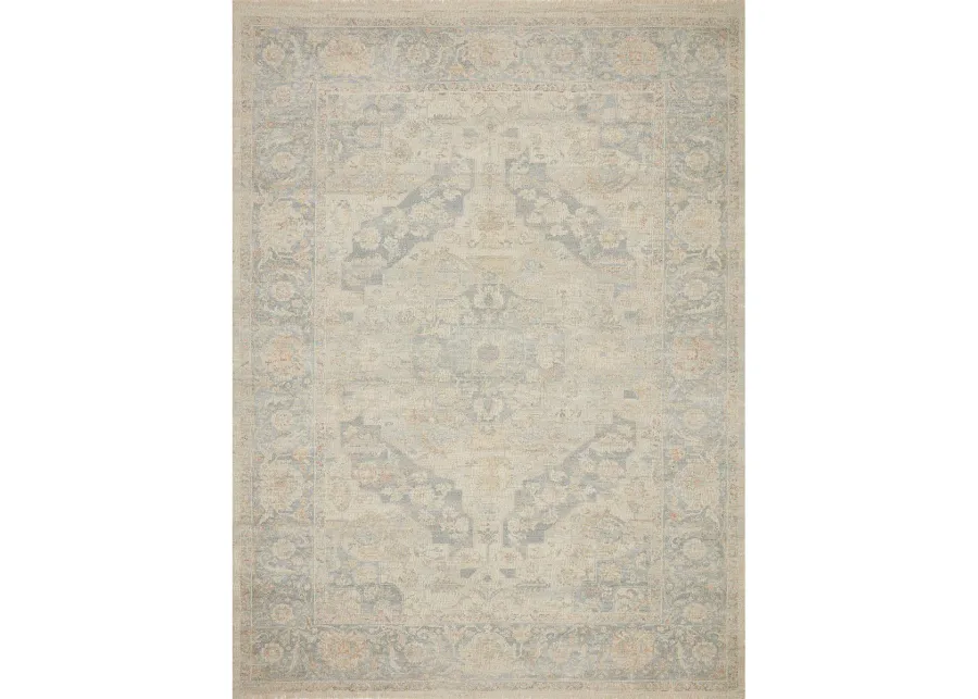 Priya PRY08 Bone/Bluestone 8'6" x 12' Rug