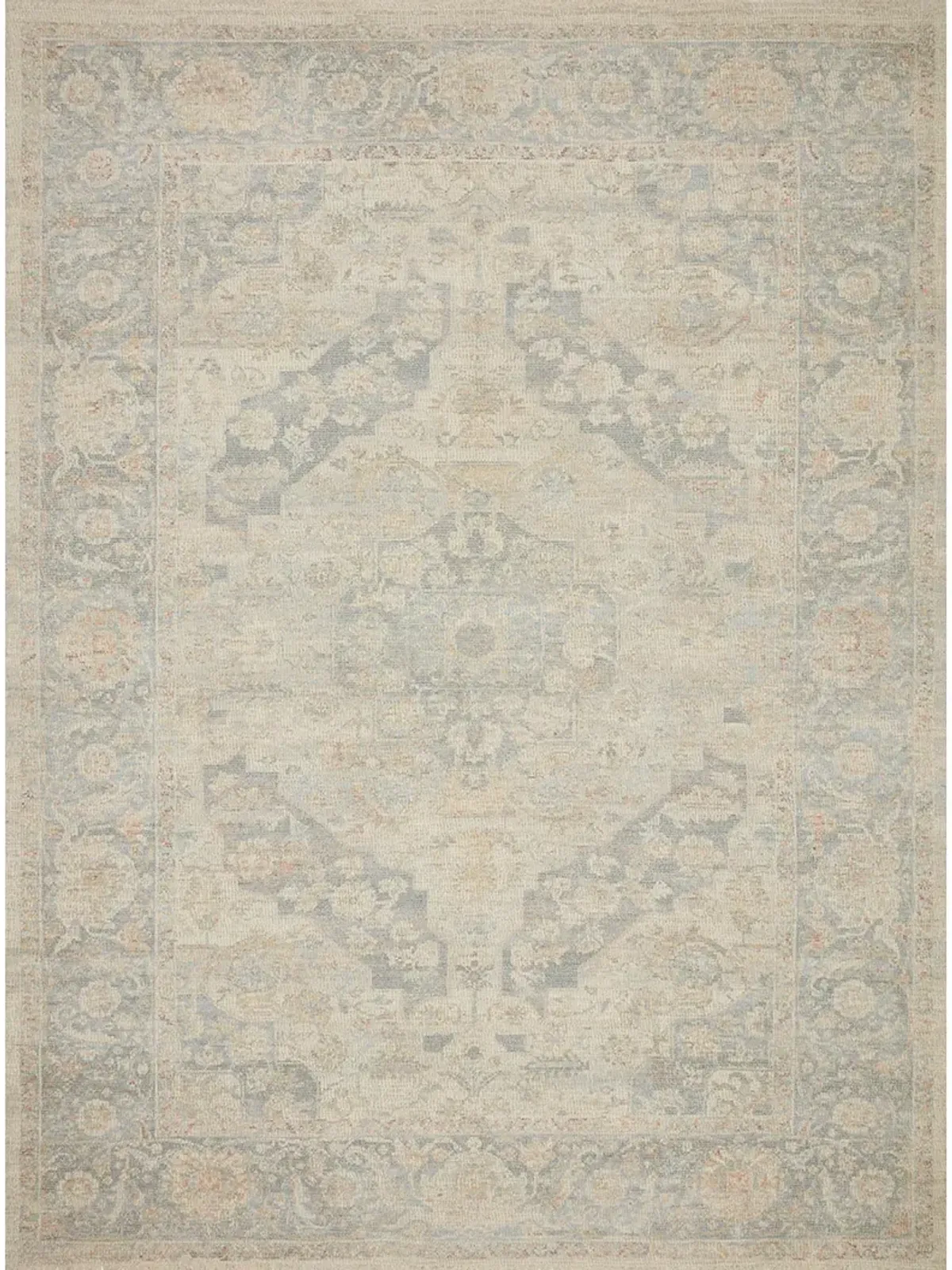 Priya PRY08 Bone/Bluestone 8'6" x 12' Rug