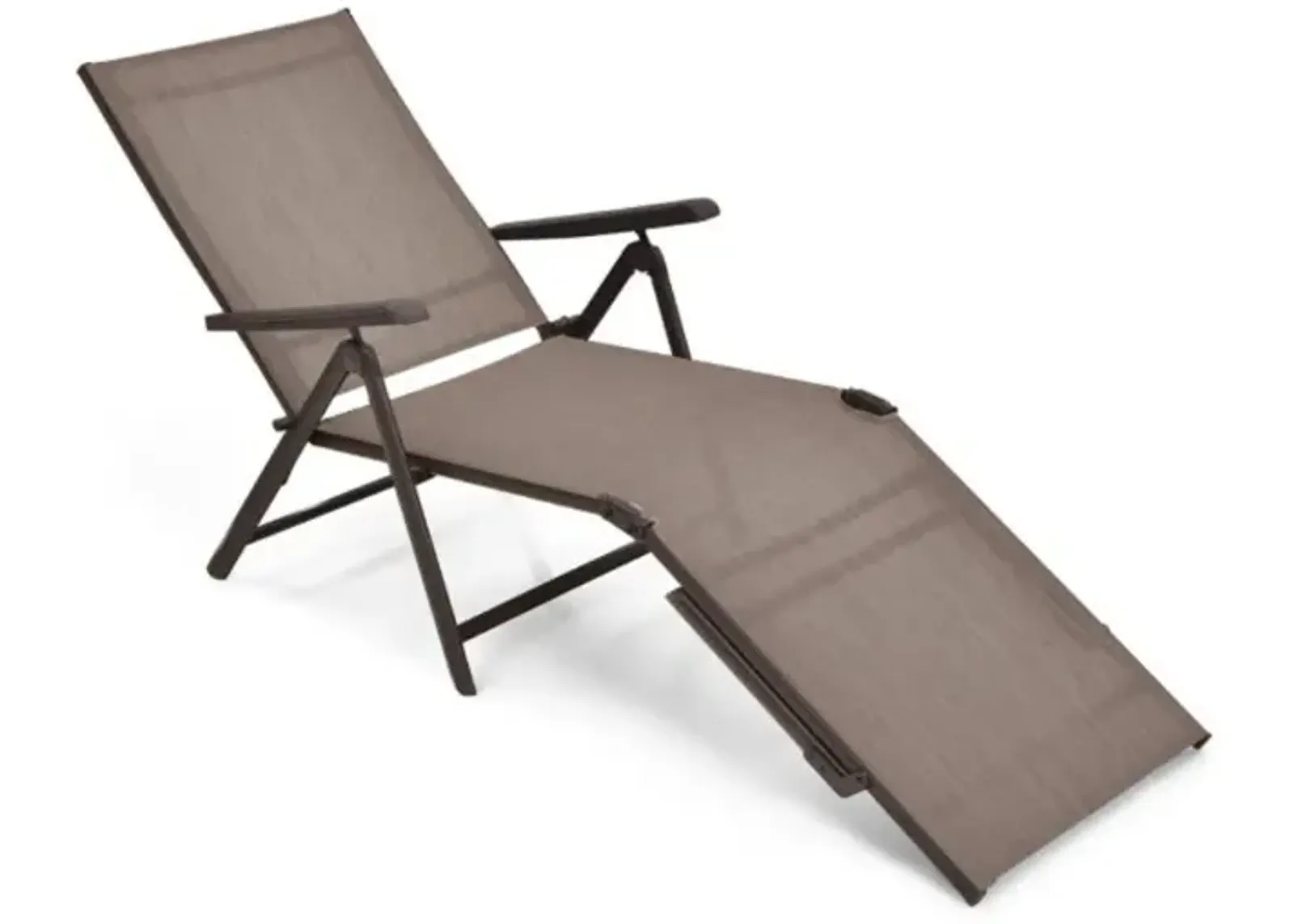 Hivvago Patio Foldable Chaise Lounge Chair with Backrest and Footrest