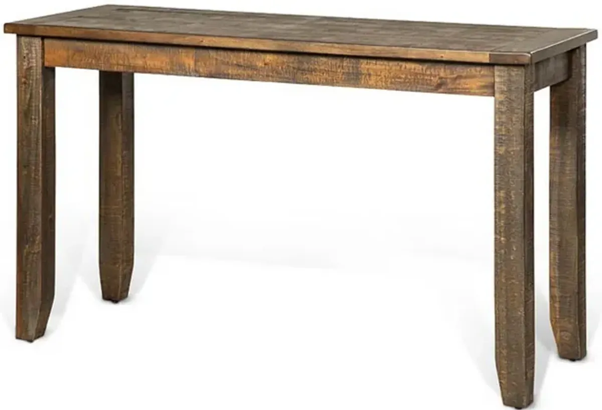 Flint Sofa Table, Dark Brown Mahogany Wood Frame, Rectangular 48 Inch - Benzara