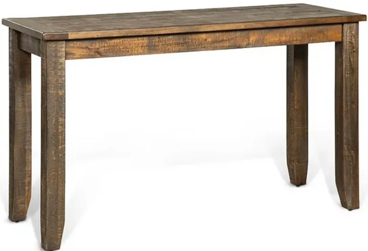 Flint Sofa Table, Dark Brown Mahogany Wood Frame, Rectangular 48 Inch - Benzara