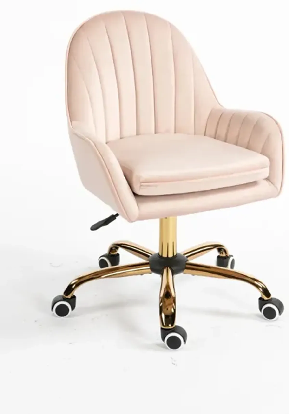 Velvet Home Office Chair with Wheels and Side Arms