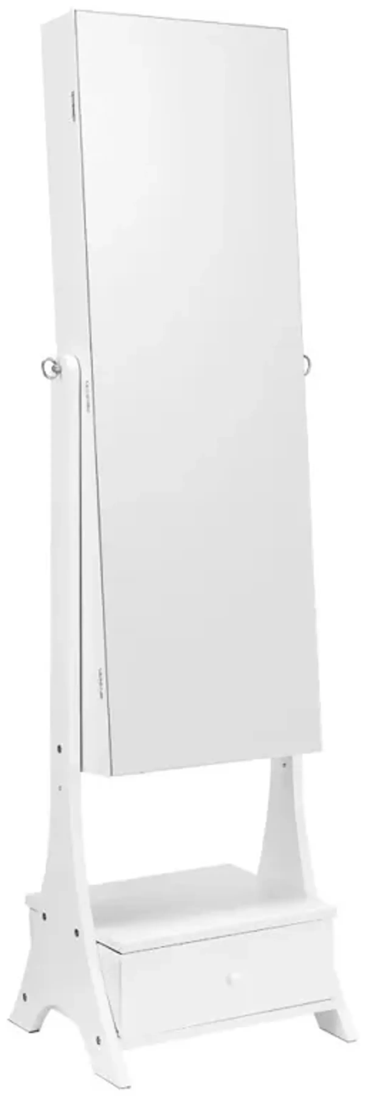 Wall Mounted Mirror Jewelry Armoire with Lock, Door Hanging Storage Organizer