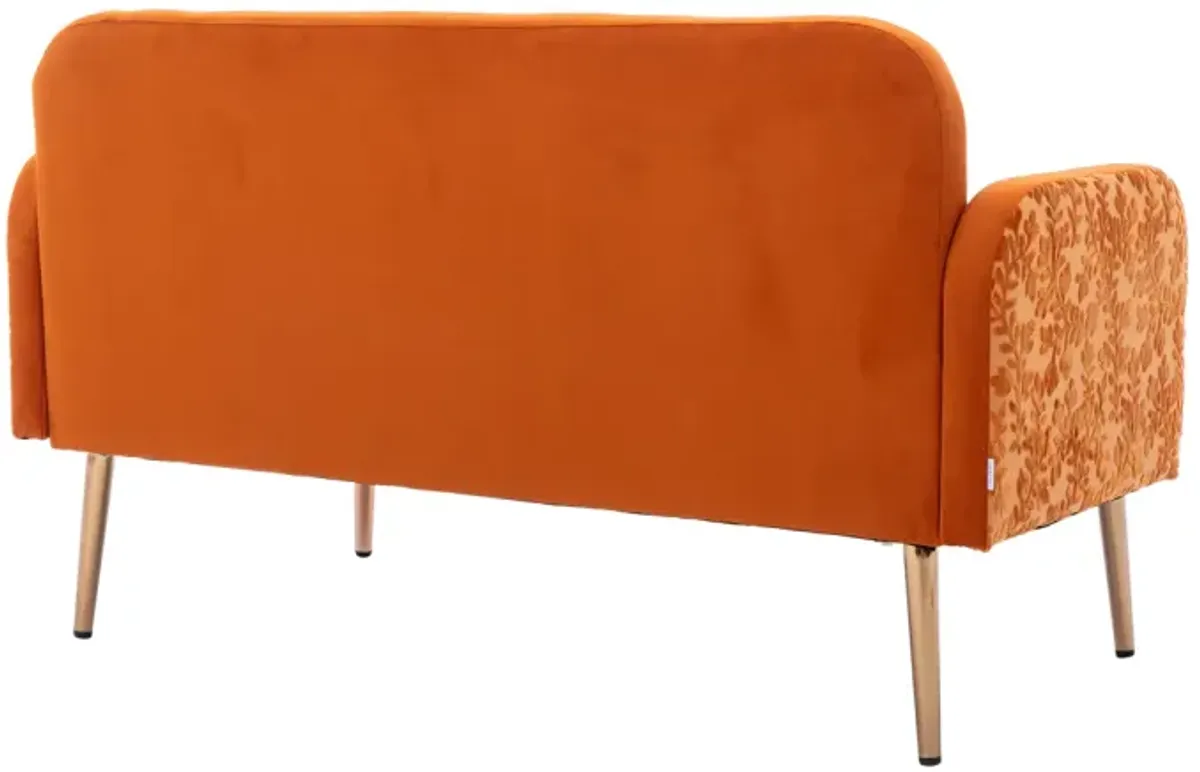 Velvet Sofa, Accent Sofa .Loveseat Sofa With Metal Feet