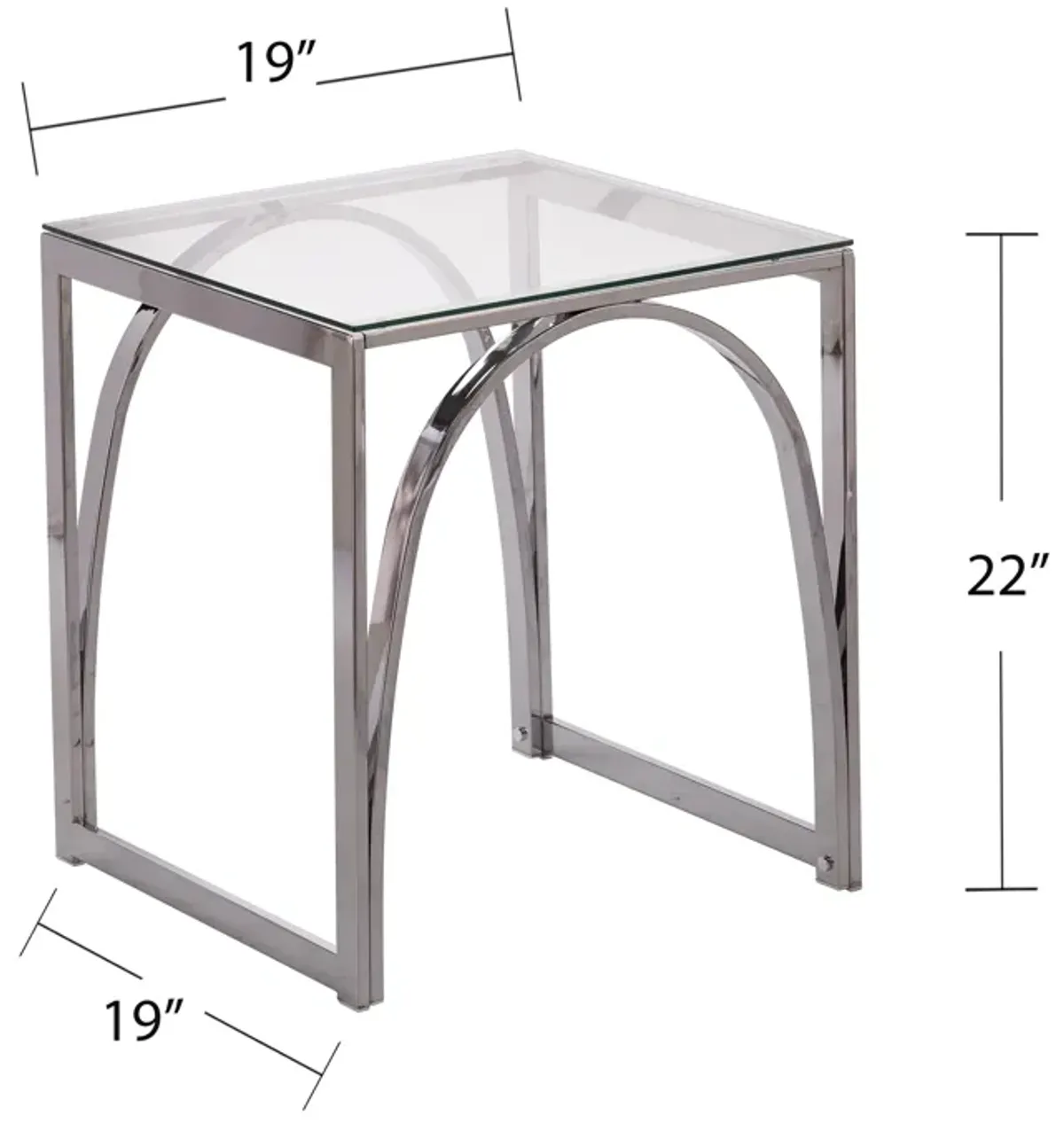 Stevenly Square Glass-Top End Table