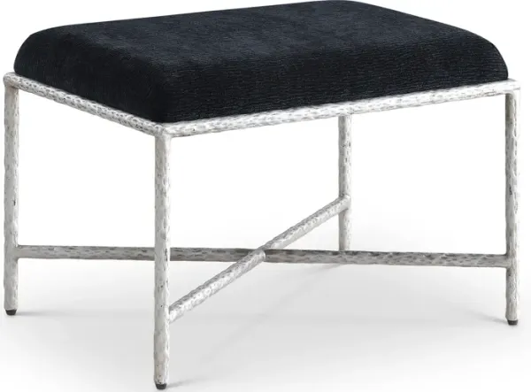 Meridian Furniture Valley Black Chenille Fabric Bench