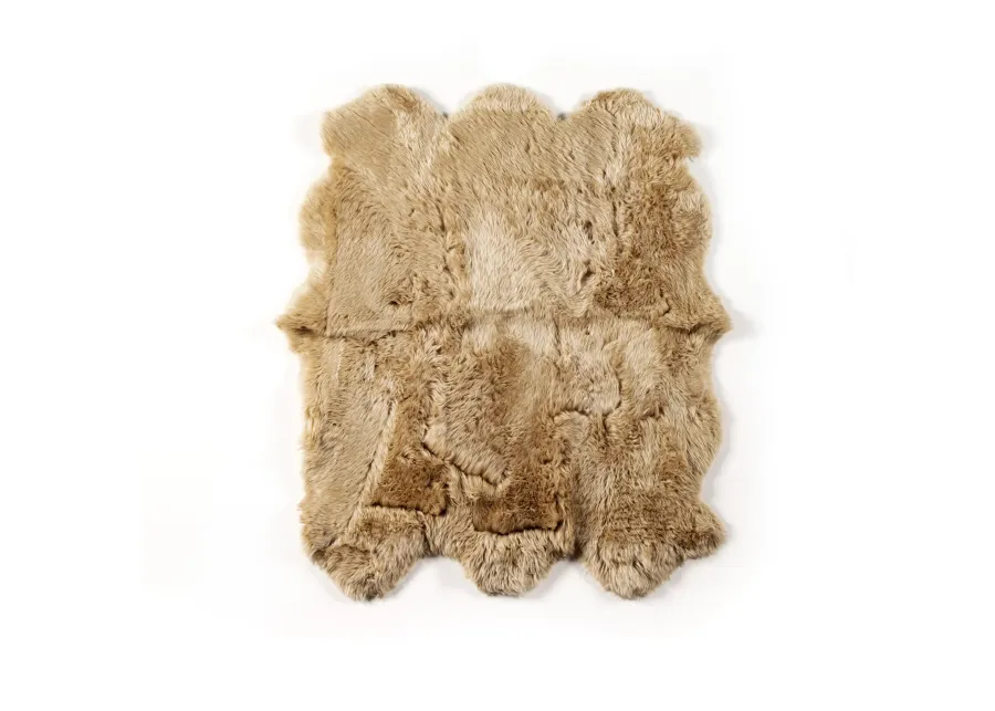 Lalo Beige Lambskin 4.5' x 5.75' Rug