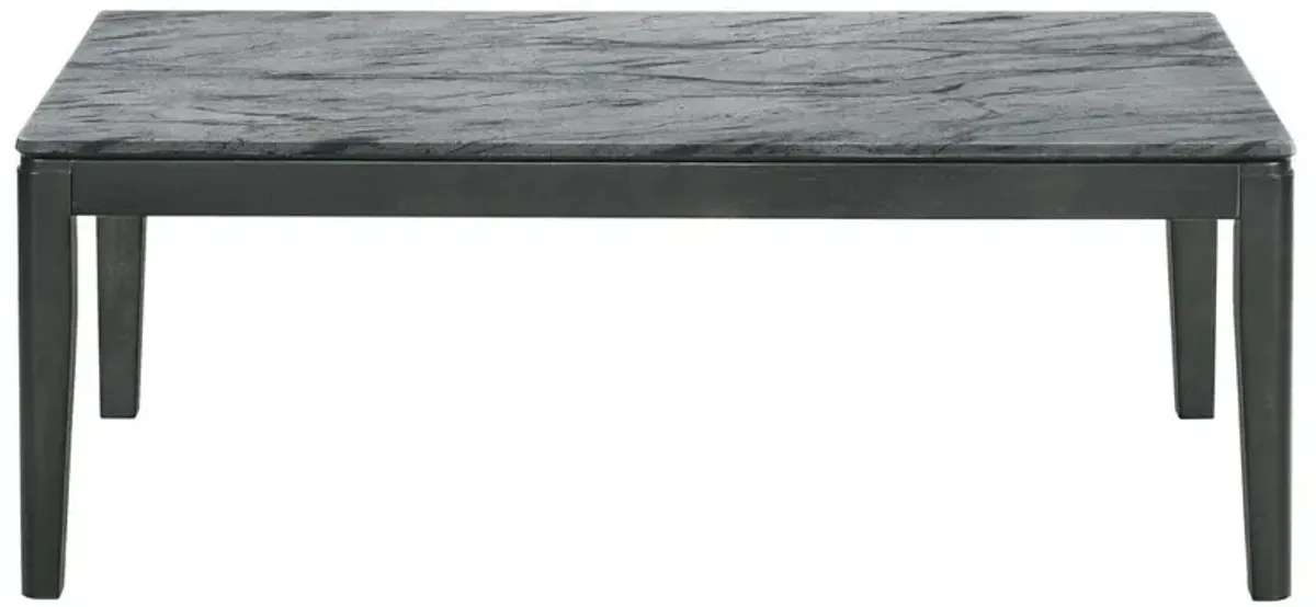 Mozzi Rectangular Coffee Table Faux Grey Marble and Black