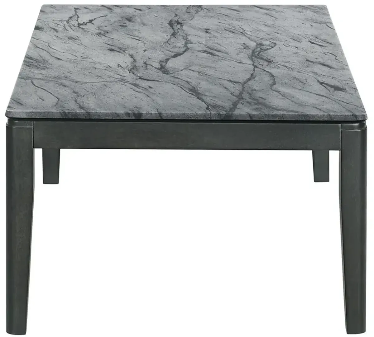 Mozzi Rectangular Coffee Table Faux Grey Marble and Black