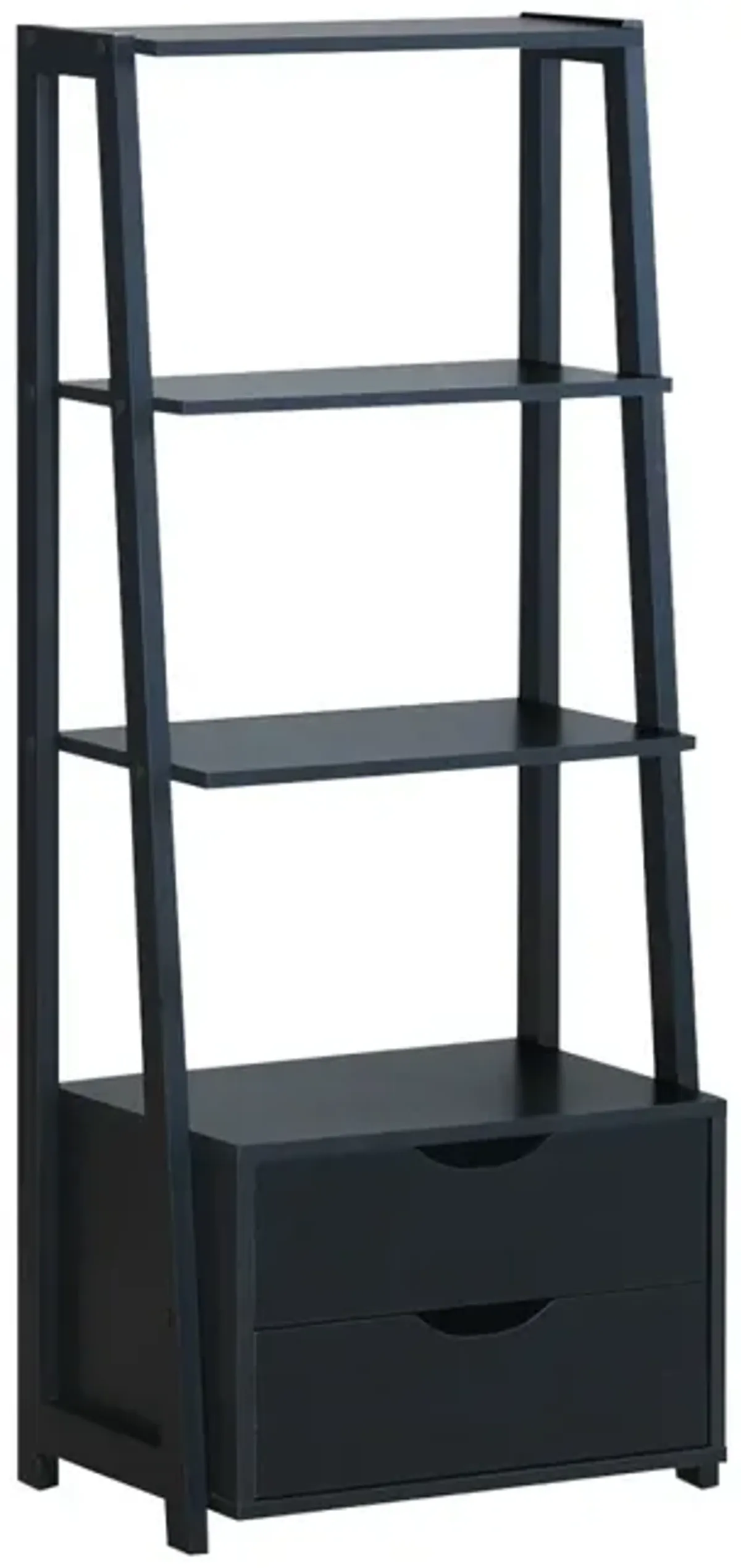 4-Tier Ladder Bookshelf Storage Display with 2 Drawers