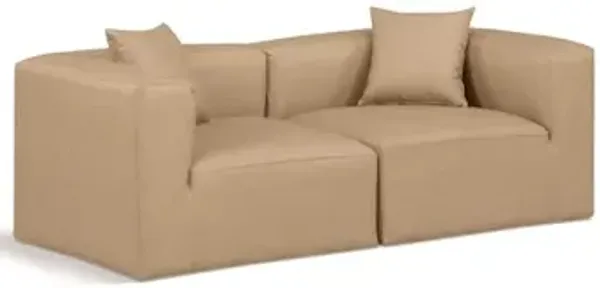 Meridian Furniture Cube Tan Vegan Leather Modular Sofa