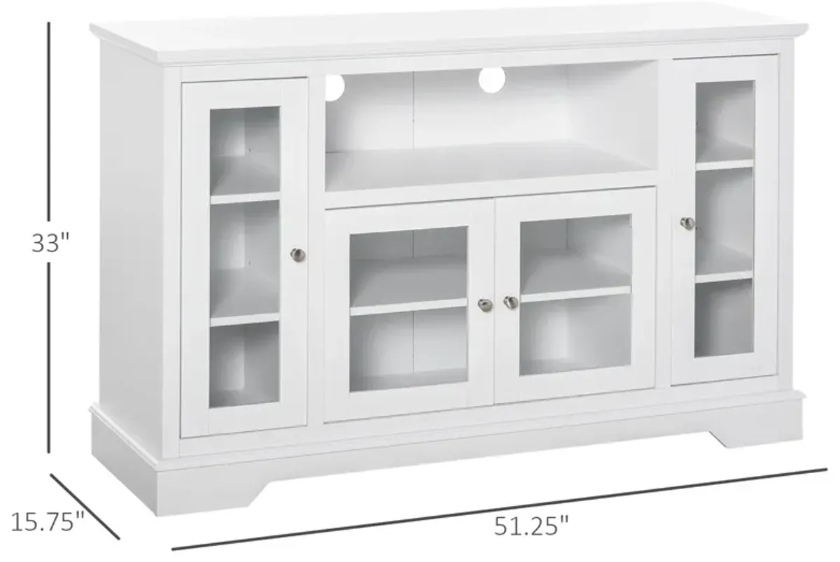 White Kitchen Organizer: Modern Sideboard with Glass Doors