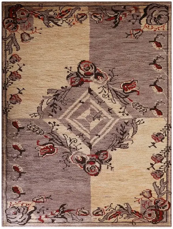 HAND KNOTTED WOOL Oriental AREA RUGS  - 6'x9', Rectangle Shape, Light Brown Light Gold Color, Classic Oriental Traditional , Medium Pile Handmade Area Rugs for Living Room, Bed Room (N00703)
