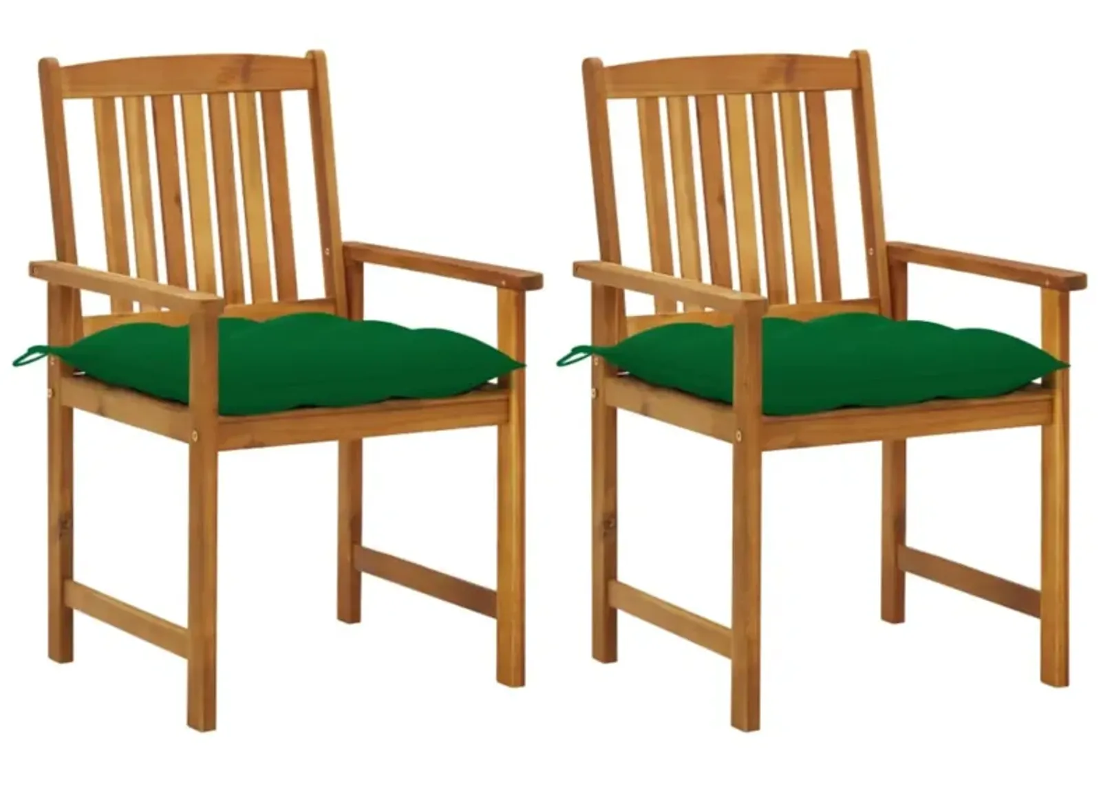 vidaXL Director's Chairs with Cushions 2 pcs Solid Acacia Wood