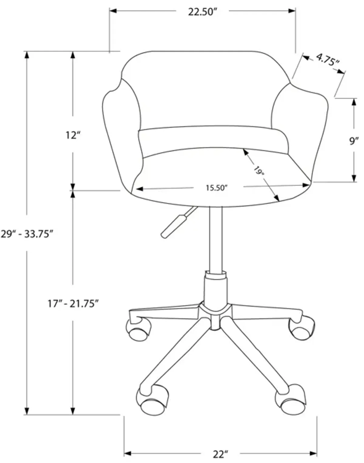 Monarch Specialties I 7299 Office Chair, Adjustable Height, Swivel, Ergonomic, Armrests, Computer Desk, Work, Metal, Pu Leather Look, White, Chrome, Contemporary, Modern