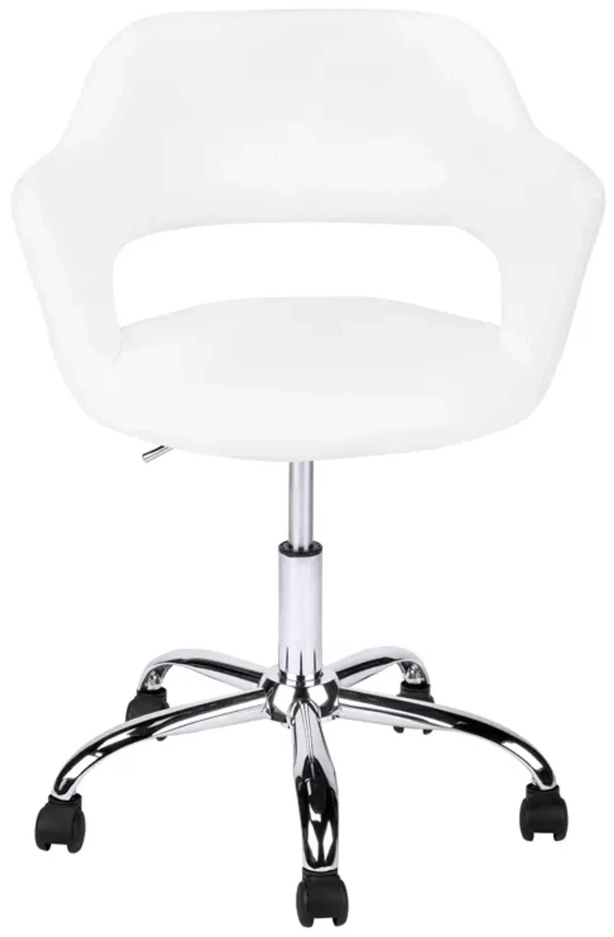 Monarch Specialties I 7299 Office Chair, Adjustable Height, Swivel, Ergonomic, Armrests, Computer Desk, Work, Metal, Pu Leather Look, White, Chrome, Contemporary, Modern