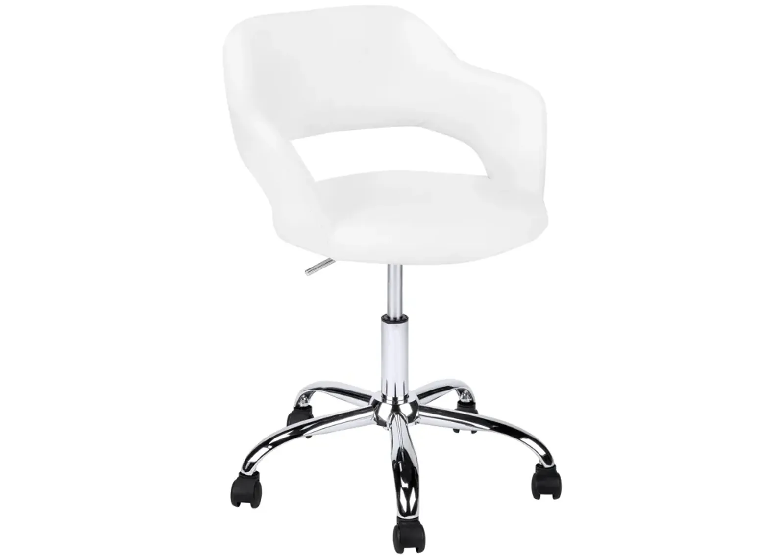 Monarch Specialties I 7299 Office Chair, Adjustable Height, Swivel, Ergonomic, Armrests, Computer Desk, Work, Metal, Pu Leather Look, White, Chrome, Contemporary, Modern