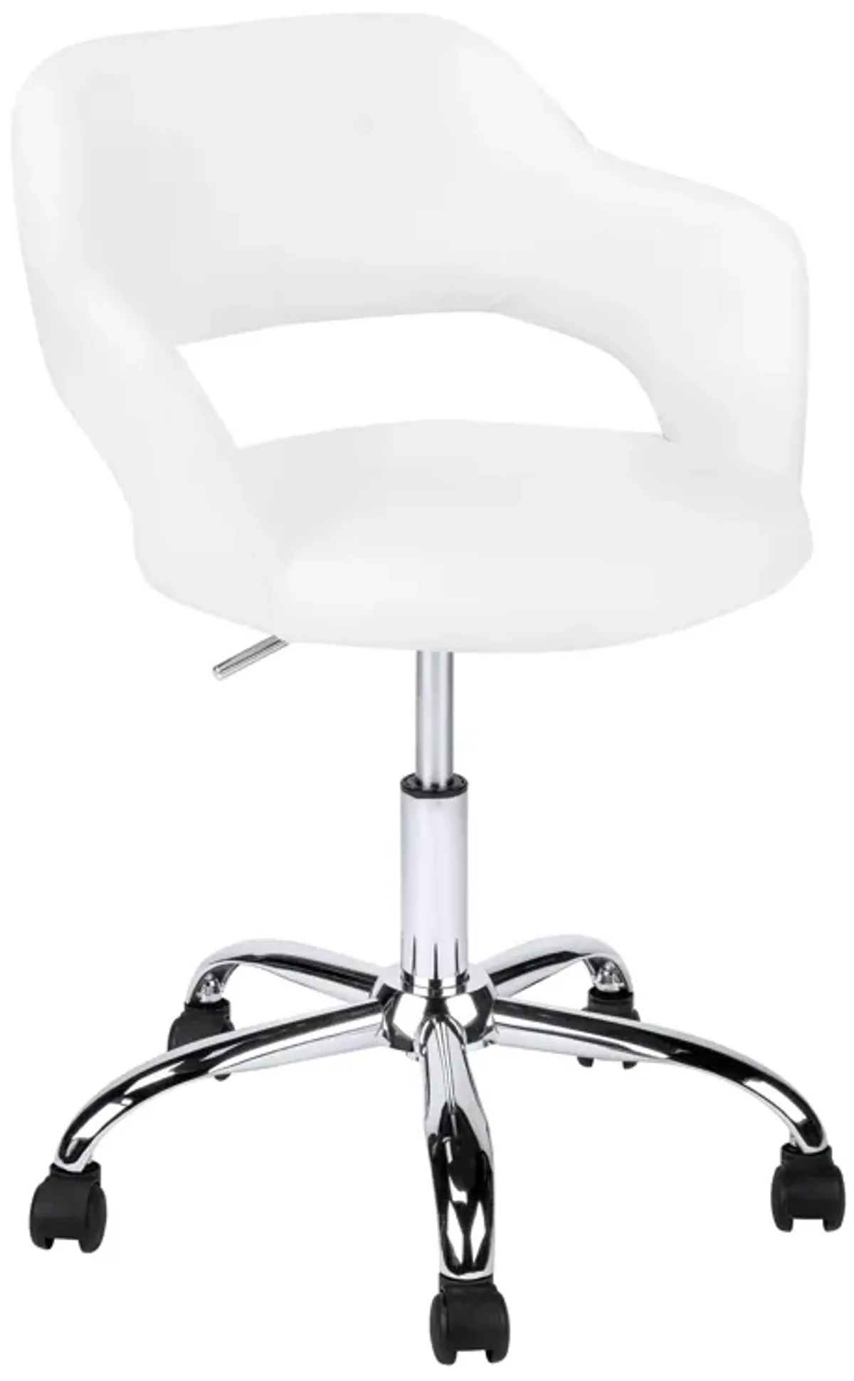 Monarch Specialties I 7299 Office Chair, Adjustable Height, Swivel, Ergonomic, Armrests, Computer Desk, Work, Metal, Pu Leather Look, White, Chrome, Contemporary, Modern