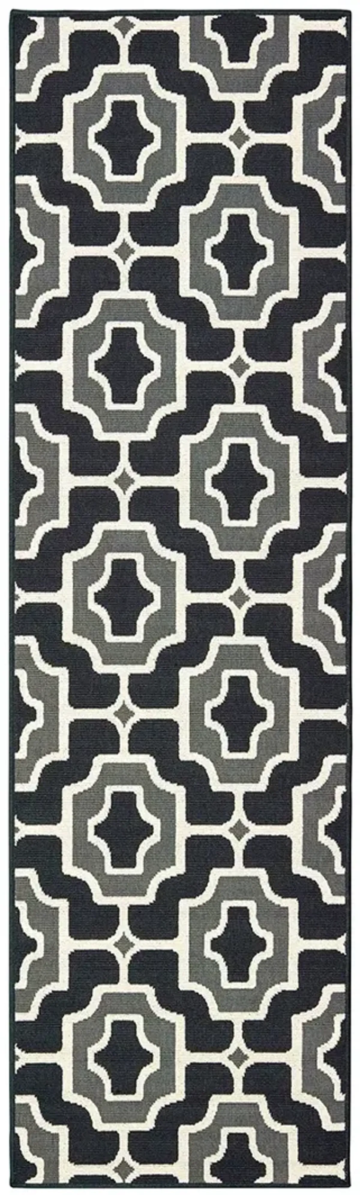 Marina 2'3" x 7'6" Black Rug