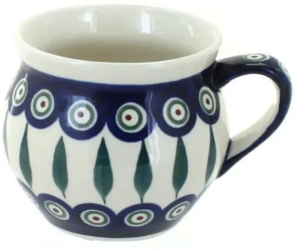 Blue Rose Polish Pottery Medium Bell Shape Mug