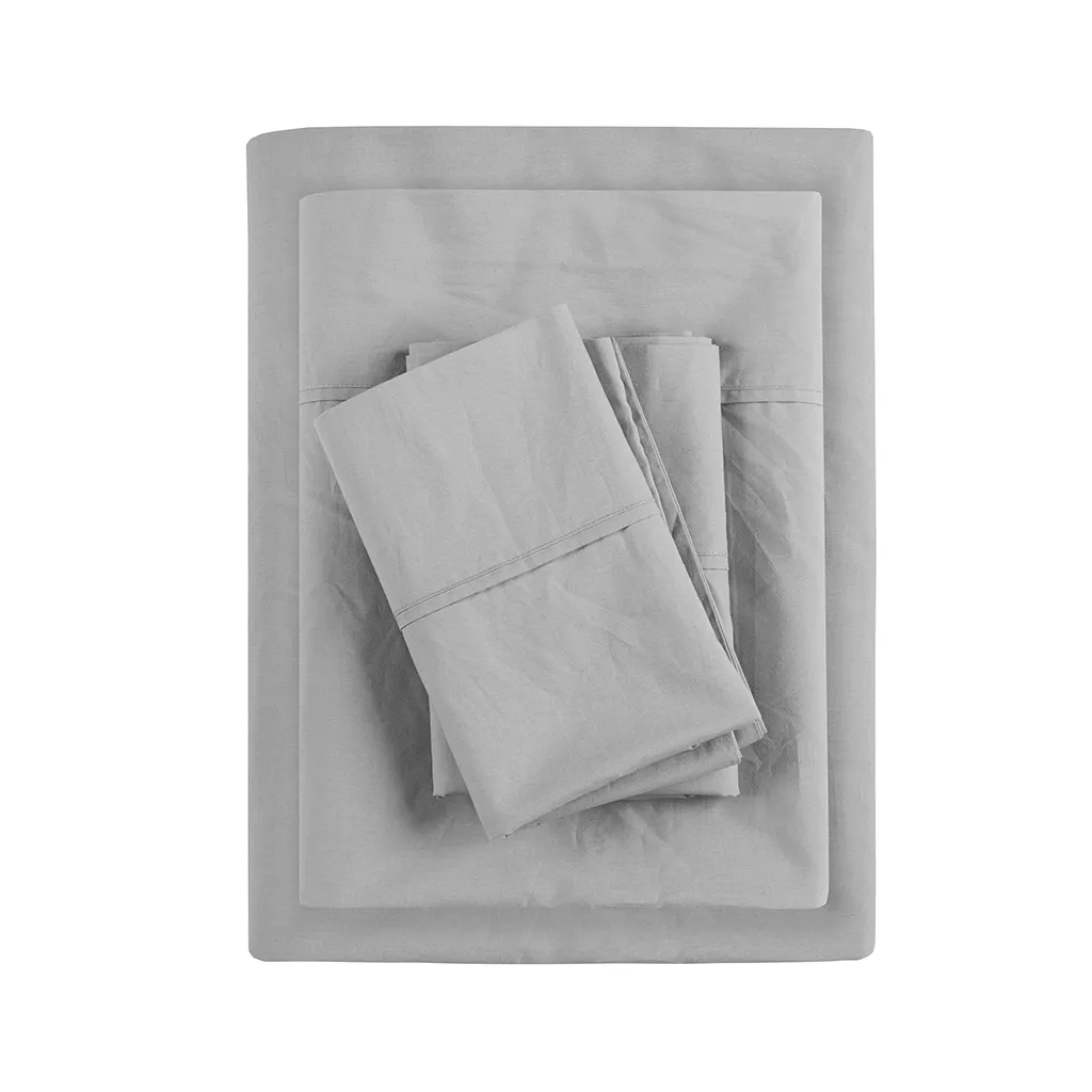 Gracie Mills Clementine 200 Thread Count Year-Round Cotton Percale Sheet Set